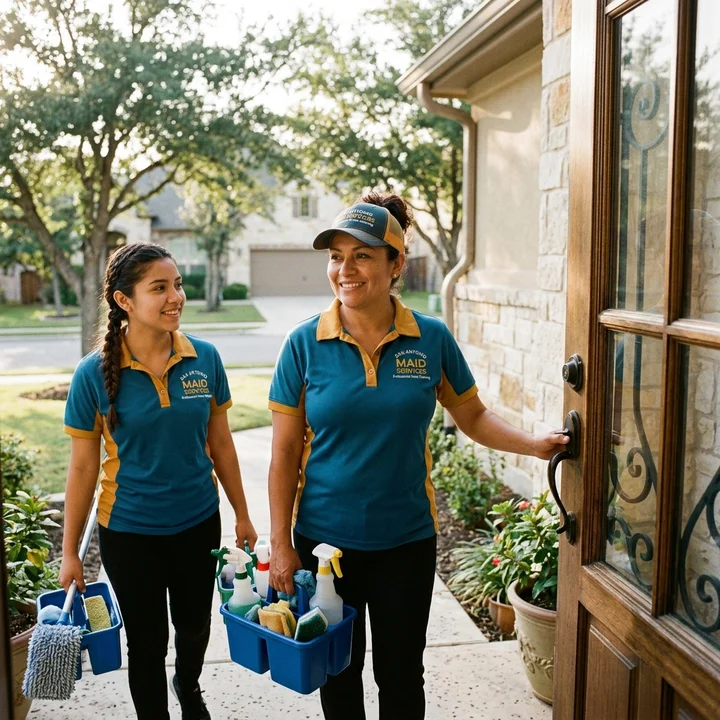 San Antonio Maid Services team arriving at a home