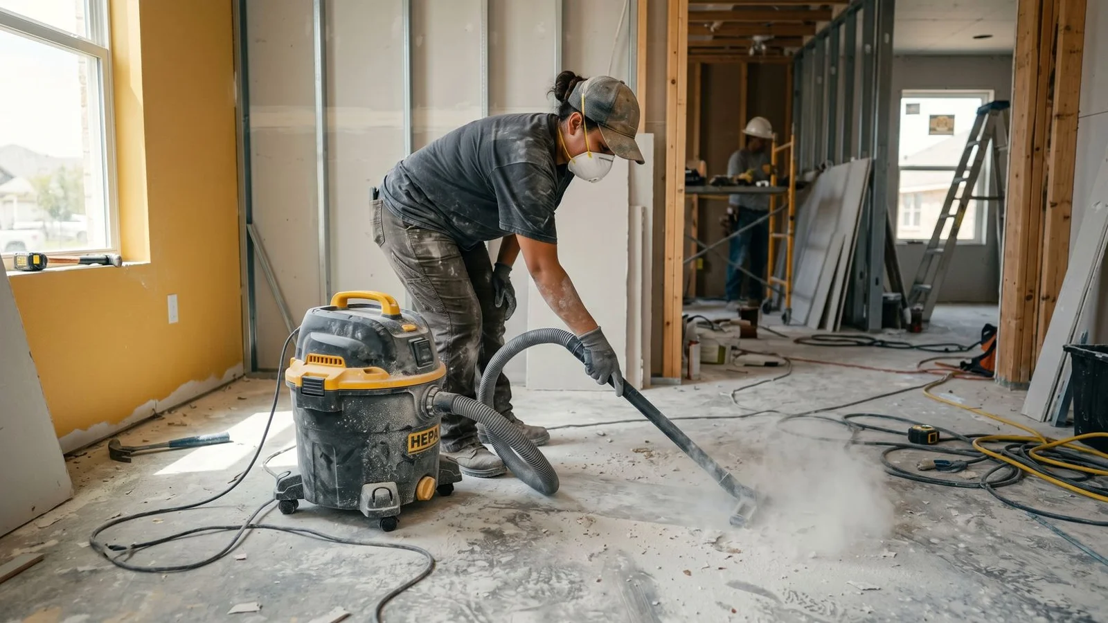 HEPA vacuum on a construction site