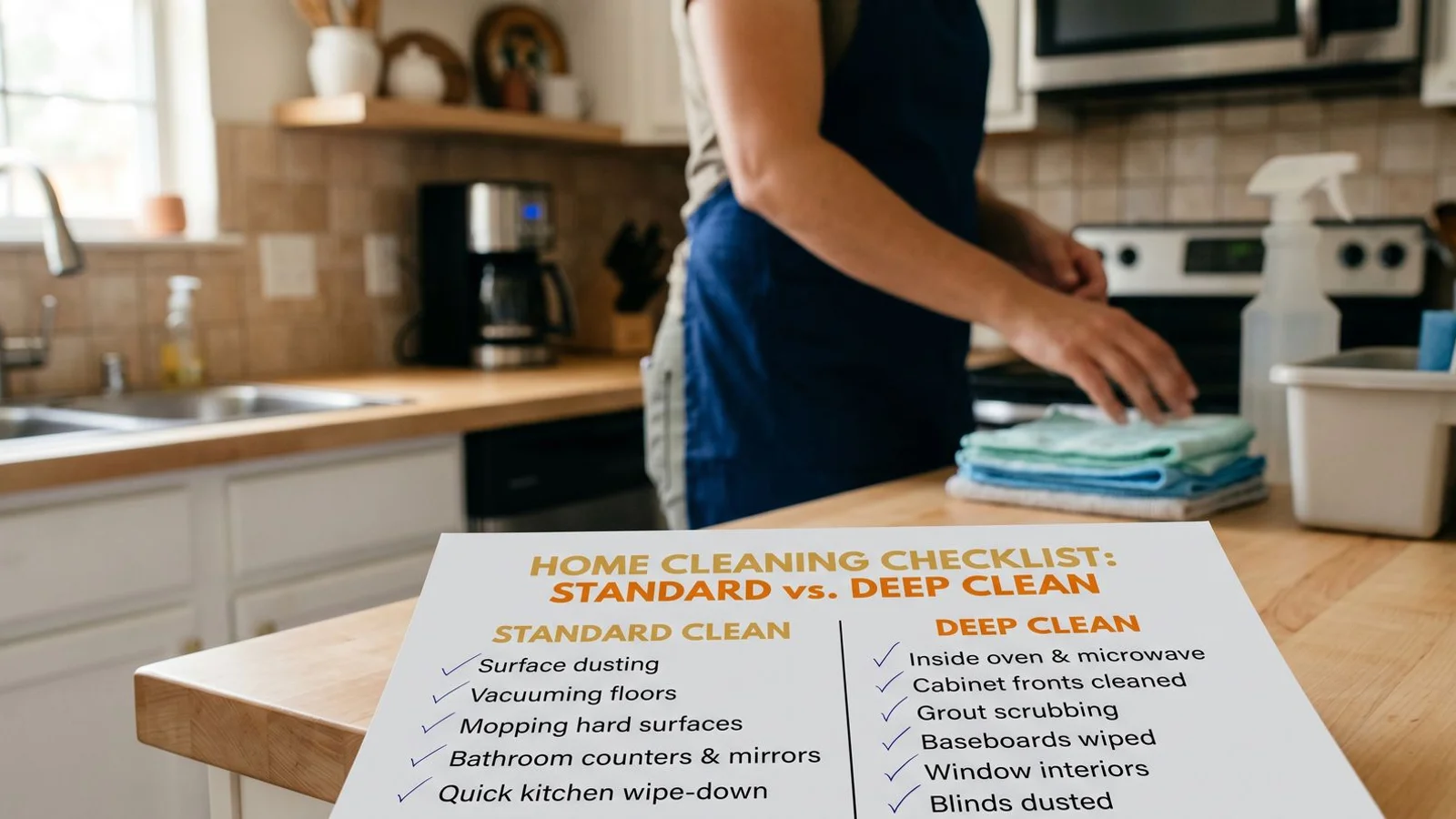 Side-by-side standard vs deep cleaning comparison