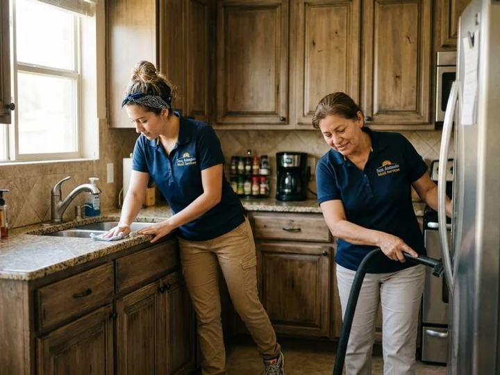 Background-checked cleaners working in a San Antonio home